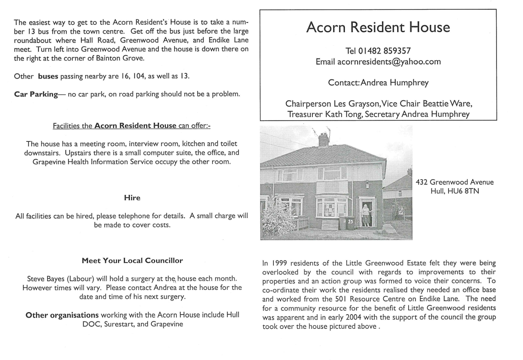 Acorn Community Association - Carngie Heritage Centre